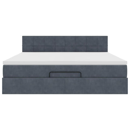 Struttura Letto Pouf con Materasso 160x200 cm in Velluto | homemem39