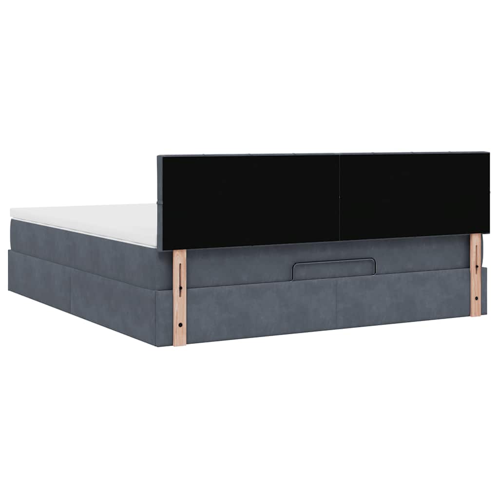 Struttura Letto Pouf con Materasso 160x200 cm in Velluto | homemem39