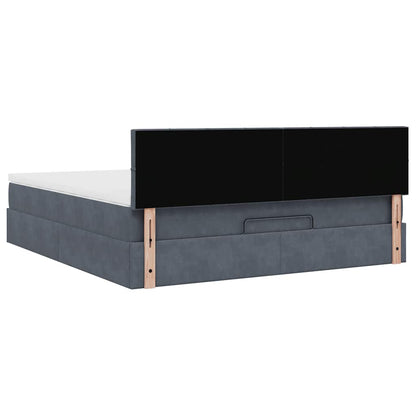 Struttura Letto Pouf con Materasso 160x200 cm in Velluto | homemem39