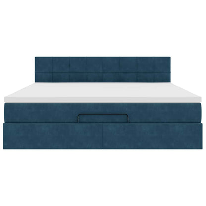 Struttura Letto Pouf con Materasso 160x200 cm in Velluto | homemem39