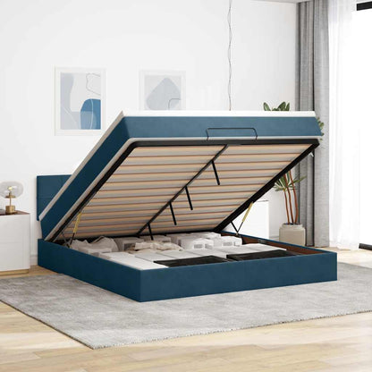Struttura Letto Pouf con Materasso 160x200 cm in Velluto | homemem39