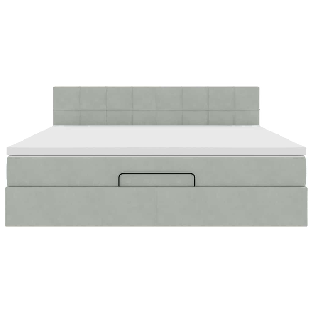 Struttura Letto Pouf con Materasso 180x200 cm in Velluto