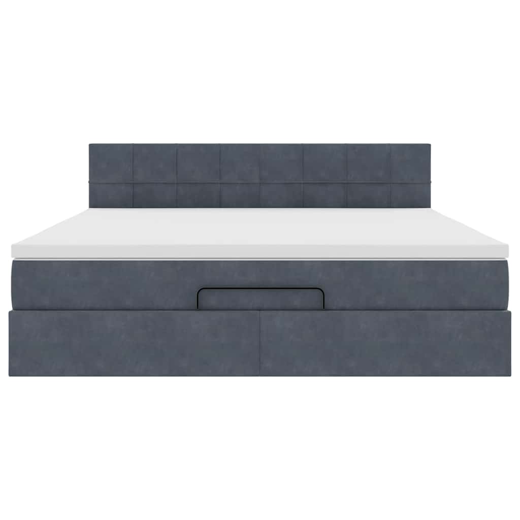 Struttura Letto Pouf con Materasso 180x200 cm in Velluto | homemem39