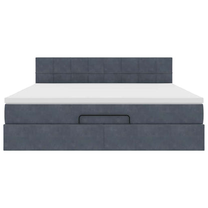 Struttura Letto Pouf con Materasso 180x200 cm in Velluto | homemem39