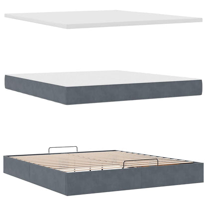 Struttura Letto Pouf con Materasso 180x200 cm in Velluto | homemem39