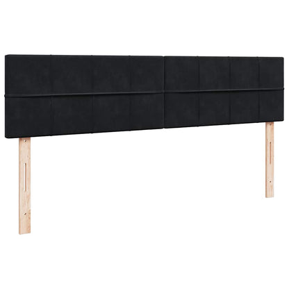 Struttura Letto Pouf con Materasso Nero 180x200 cm in Velluto - homemem39
