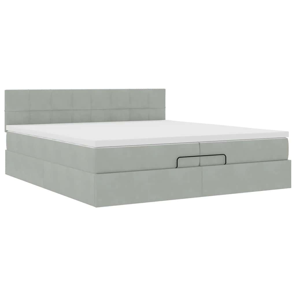 Struttura Letto Pouf con Materassi 200x200 cm Velluto | homemem39