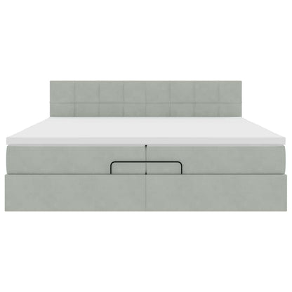 Struttura Letto Pouf con Materassi 200x200 cm Velluto | homemem39