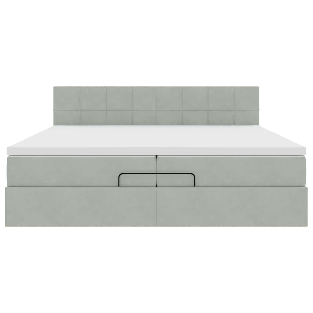 Struttura Letto Pouf con Materassi 200x200 cm Velluto