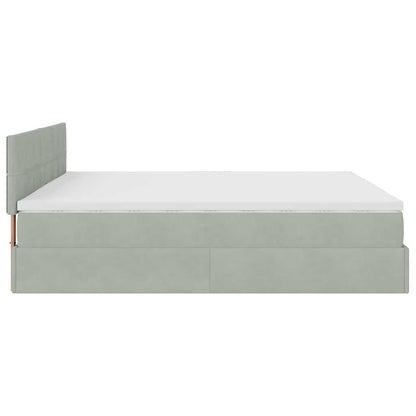 Struttura Letto Pouf con Materassi 200x200 cm Velluto | homemem39