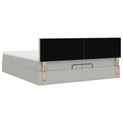 Struttura Letto Pouf con Materassi 200x200 cm Velluto | homemem39
