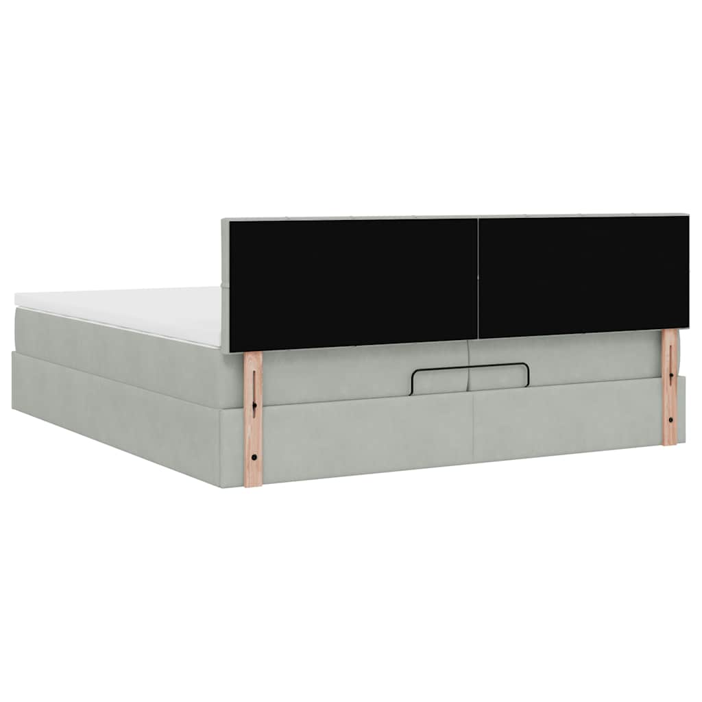 Struttura Letto Pouf con Materassi 200x200 cm Velluto