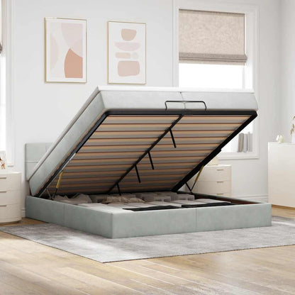 Struttura Letto Pouf con Materassi 200x200 cm Velluto | homemem39