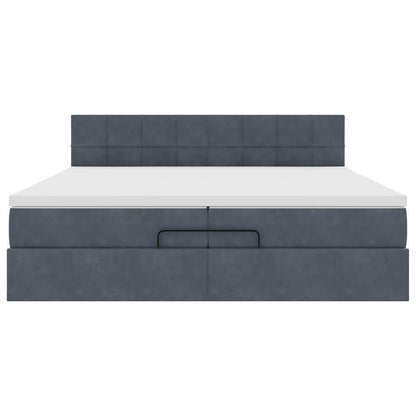 Struttura Letto Pouf con Materassi 200x200 cm Velluto