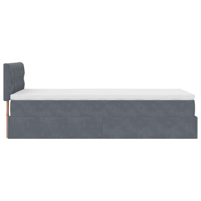 Struttura Letto Pouf con Materasso 180x200 cm in Velluto - homemem39