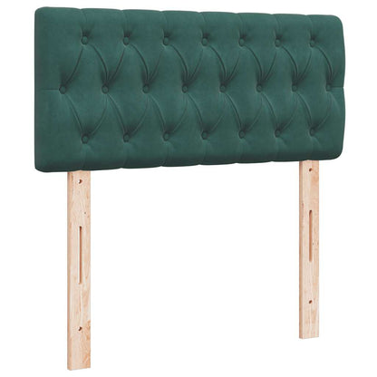 Pouf Letto con Materasso e LED Verde Scuro 80x200cm in Velluto