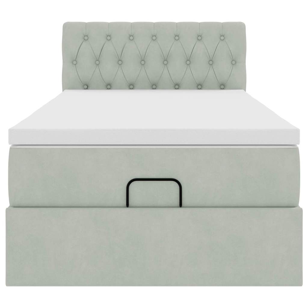 Struttura Letto Pouf con Materasso 90x190 cm in Velluto