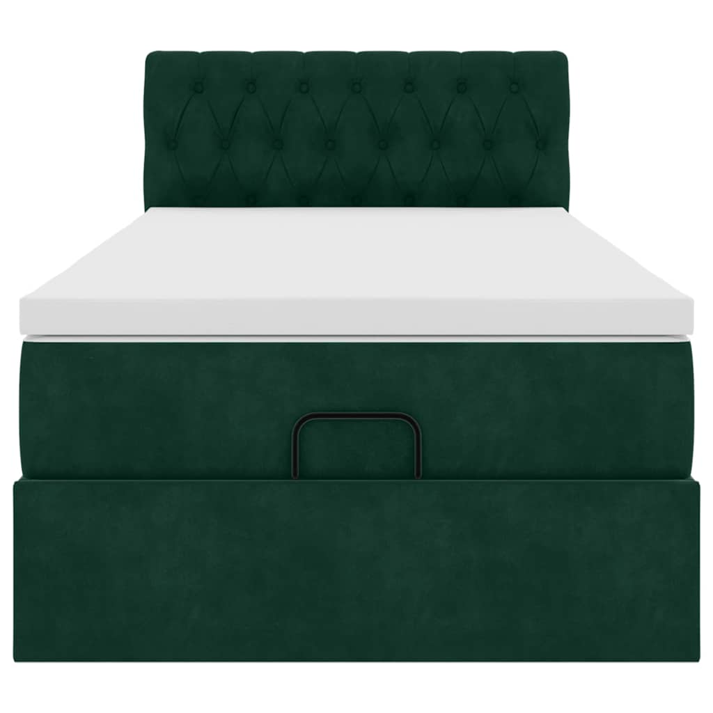 Struttura Letto Pouf con Materasso 90x190 cm in Velluto