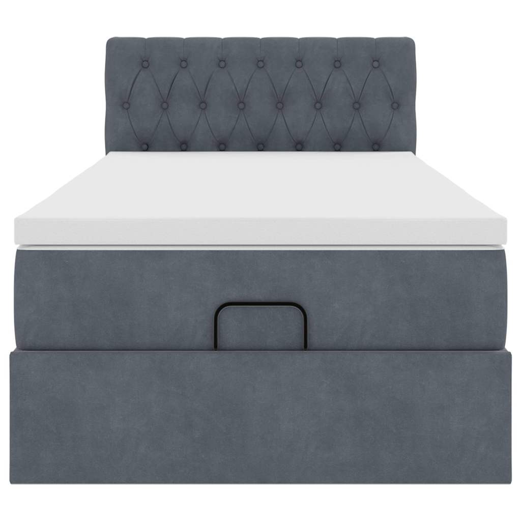 Struttura Letto Pouf con Materasso 90x200 cm in Velluto