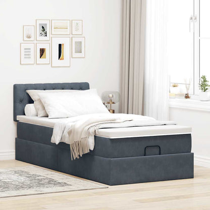 Struttura Letto Pouf con Materasso 100x200 cm Velluto