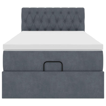 Struttura Letto Pouf con Materasso 100x200 cm Velluto - homemem39