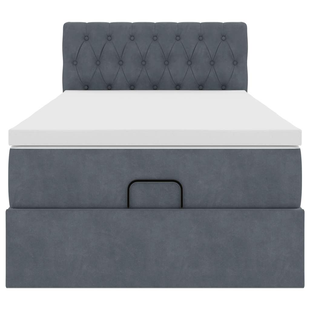Struttura Letto Pouf con Materasso 100x200 cm Velluto