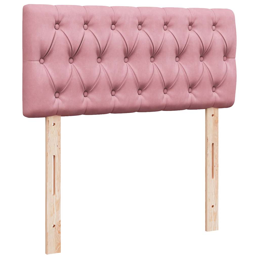 Struttura Letto Pouf con Materasso Rosa 100x200 cm Velluto - homemem39