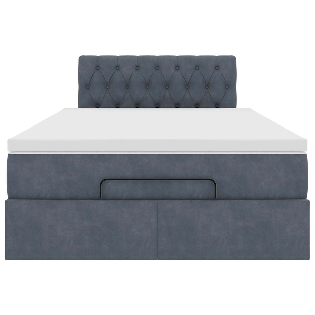 Pouf Letto con Materasso e LED Grigio Scuro 120x190cm Velluto | homemem39