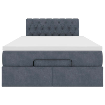 Pouf Letto con Materasso e LED Grigio Scuro 120x190cm Velluto | homemem39