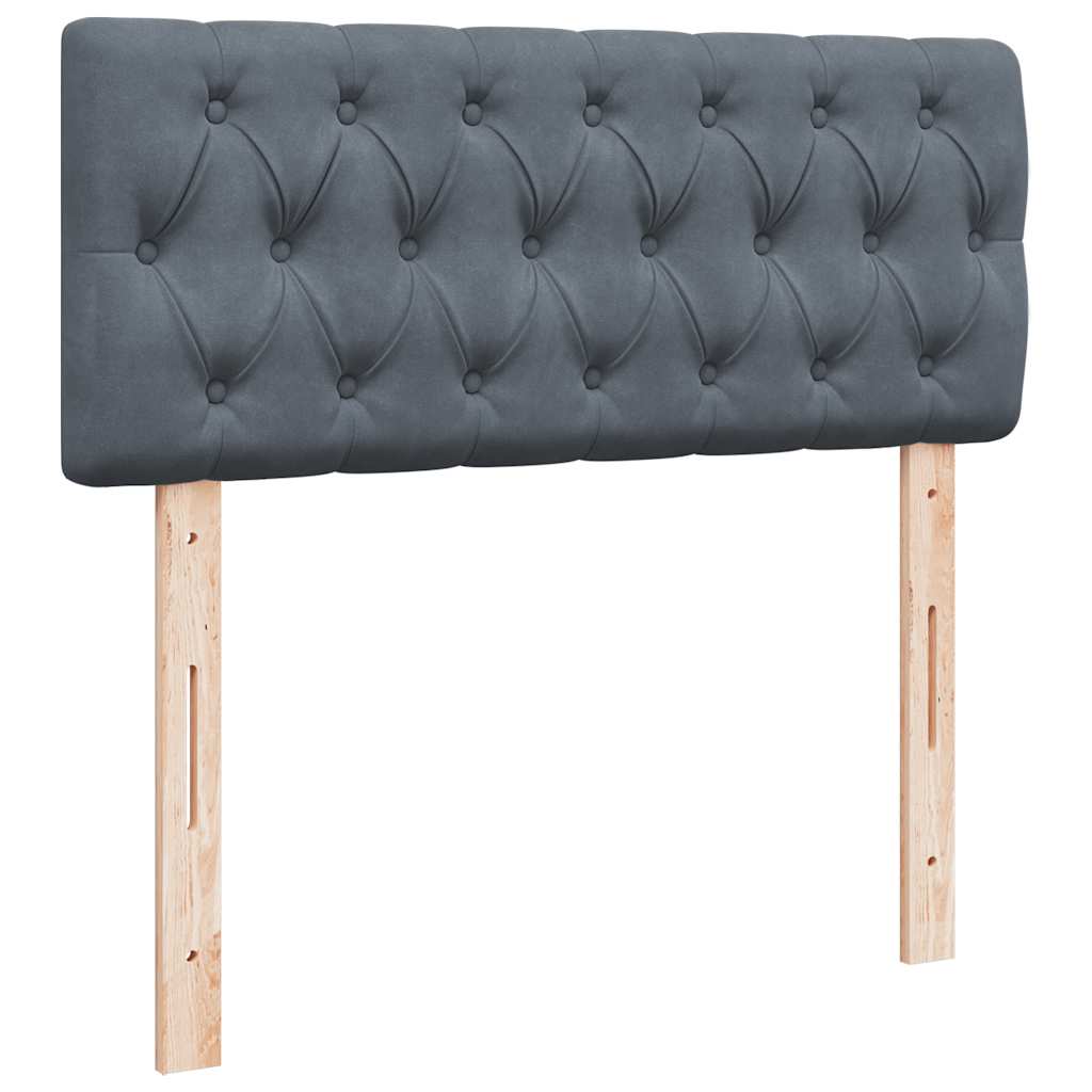 Pouf Letto con Materasso e LED Grigio Scuro 120x190cm Velluto | homemem39