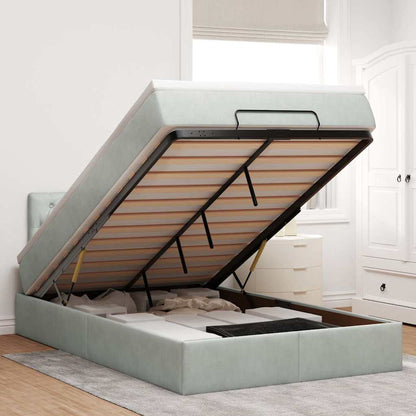 Struttura Letto Pouf con Materasso 120x200 cm Velluto - homemem39