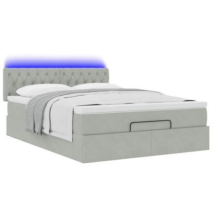 Struttura Letto Pouf con Materasso 140x190 cm Velluto | homemem39
