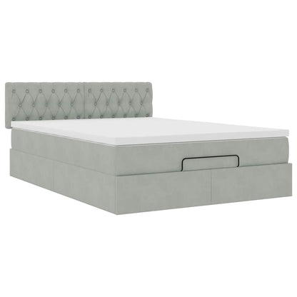 Struttura Letto Pouf con Materasso 140x190 cm Velluto | homemem39