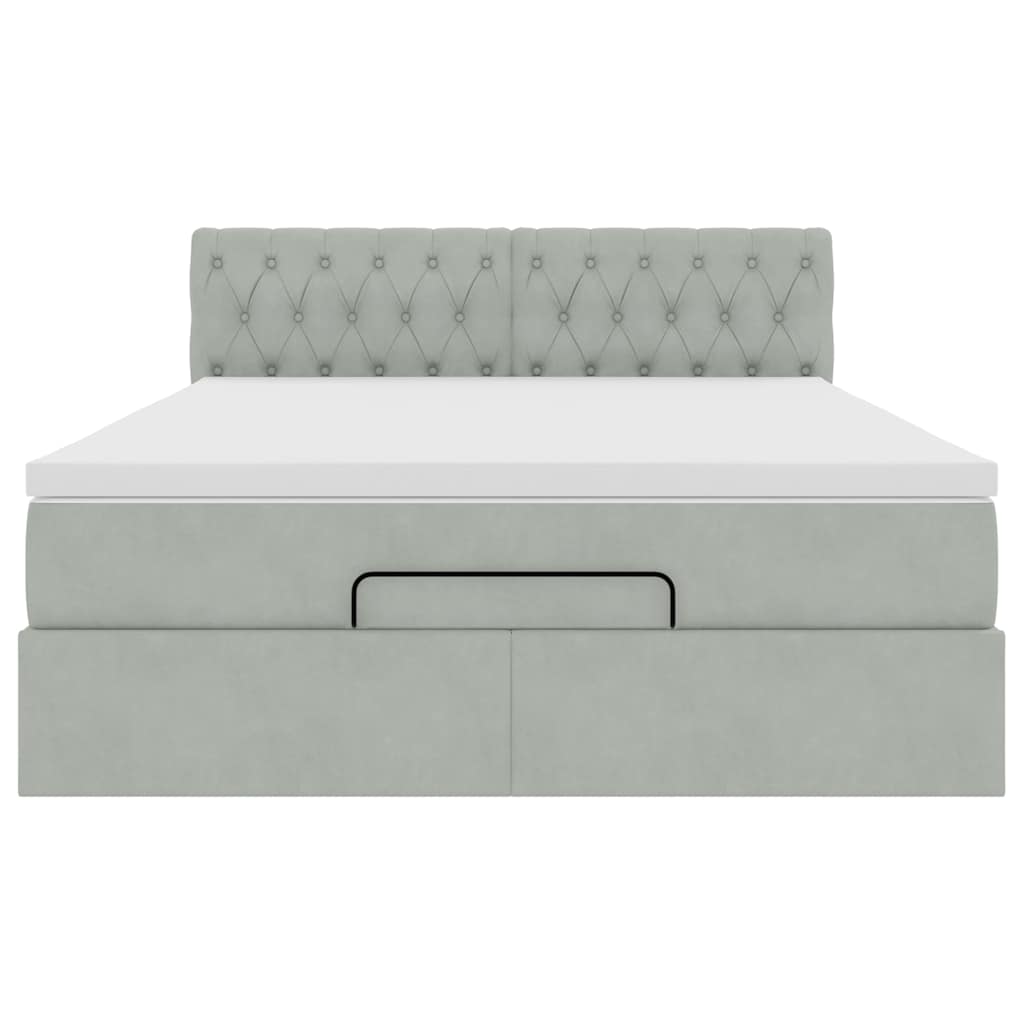 Struttura Letto Pouf con Materasso 140x190 cm Velluto | homemem39