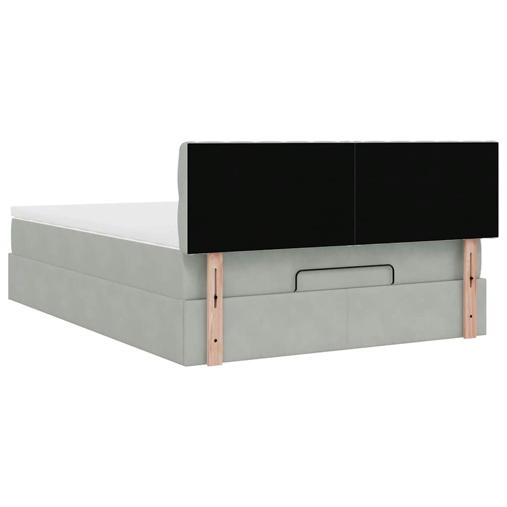 Struttura Letto Pouf con Materasso 140x190 cm Velluto | homemem39