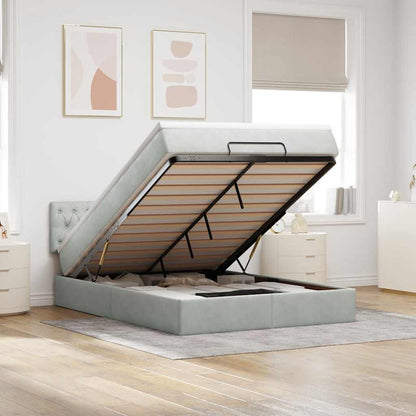 Struttura Letto Pouf con Materasso 140x190 cm Velluto | homemem39
