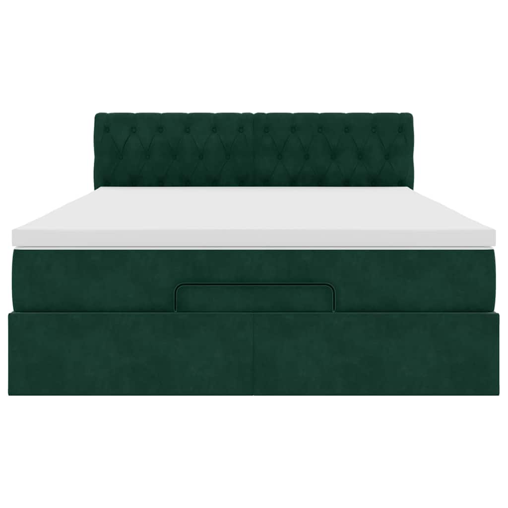 Struttura Letto Pouf con Materasso 140x190 cm in Velluto | homemem39