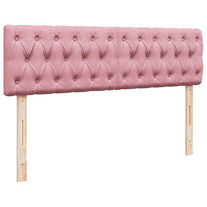 Struttura Letto Pouf con Materasso Rosa 140x190 cm in Velluto | homemem39