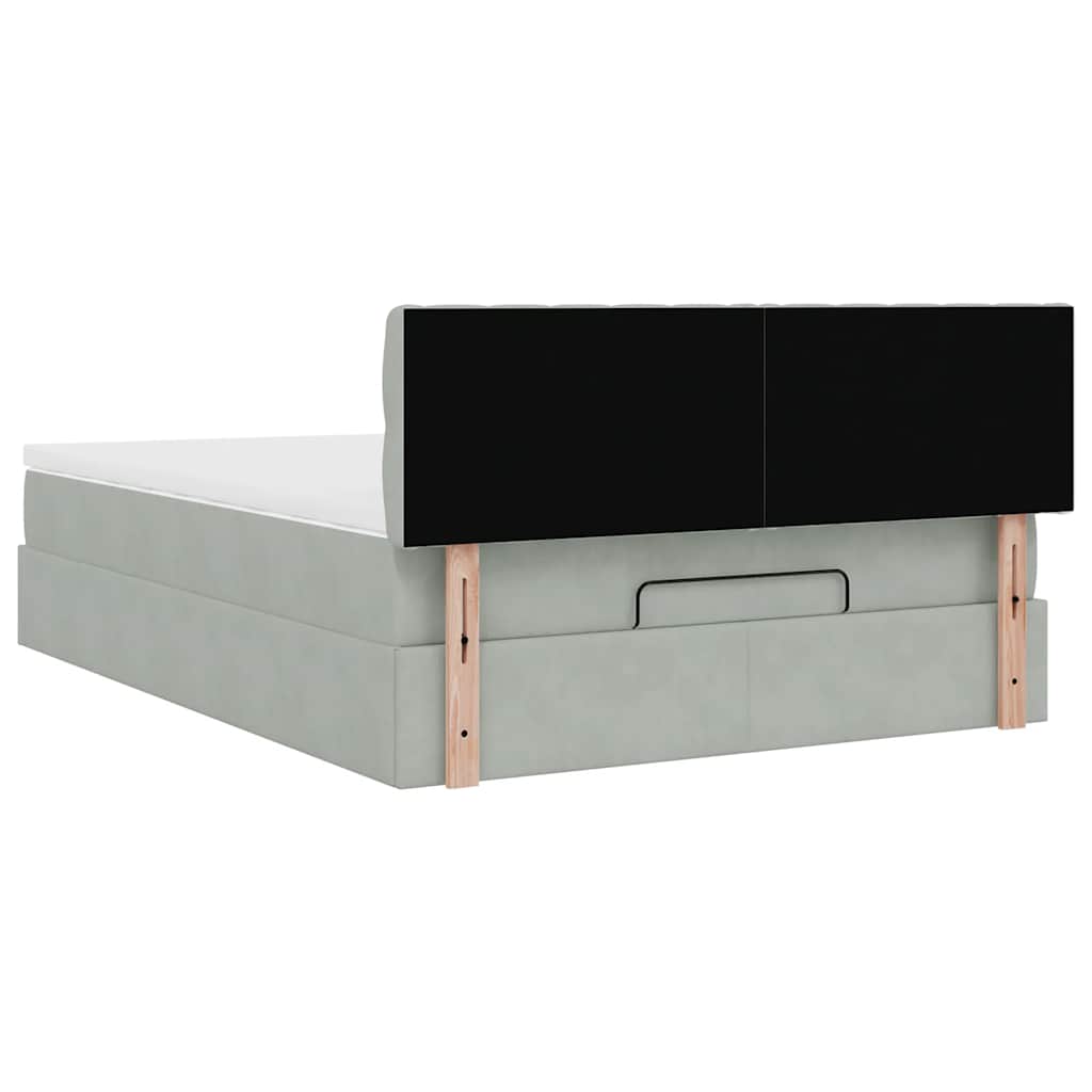 Struttura Letto Pouf con Materasso 140x200 cm in Velluto
