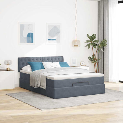 Struttura Letto Pouf con Materasso 140x200 cm in Velluto