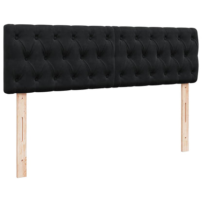 Struttura Letto Pouf con Materasso Nero 140x200 cm in Velluto | homemem39