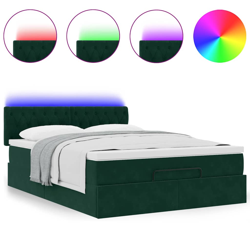 Struttura Letto Pouf con Materasso 140x200 cm in Velluto | homemem39