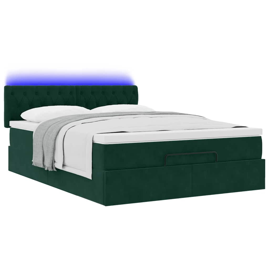 Struttura Letto Pouf con Materasso 140x200 cm in Velluto | homemem39