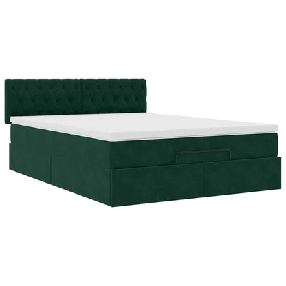 Struttura Letto Pouf con Materasso 140x200 cm in Velluto | homemem39
