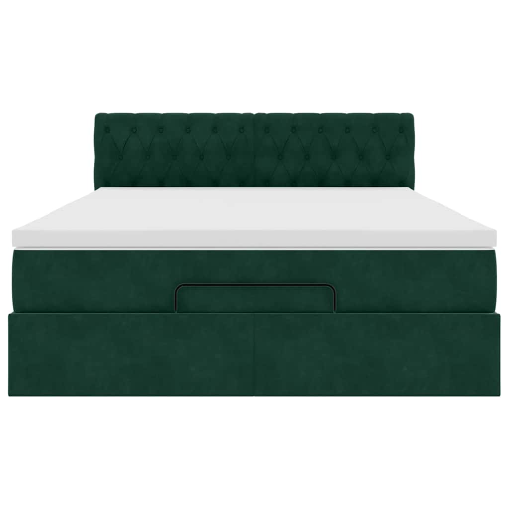 Struttura Letto Pouf con Materasso 140x200 cm in Velluto | homemem39