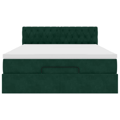 Struttura Letto Pouf con Materasso 140x200 cm in Velluto | homemem39