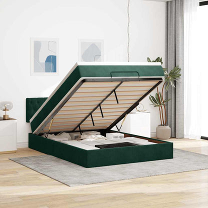 Struttura Letto Pouf con Materasso 140x200 cm in Velluto | homemem39