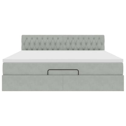 Struttura Letto Pouf con Materasso 160x200 cm in Velluto - homemem39