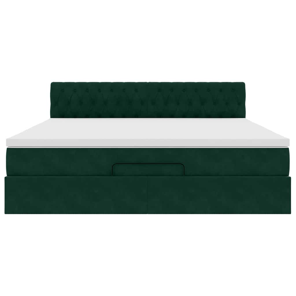 Struttura Letto Pouf con Materasso 160x200 cm in Velluto