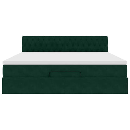Struttura Letto Pouf con Materasso 160x200 cm in Velluto